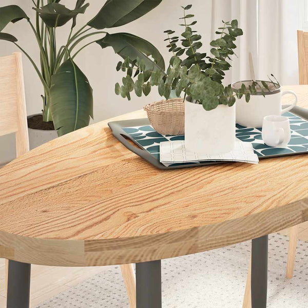 Tischplatte Eiche Massiv Oval 120x60 cm