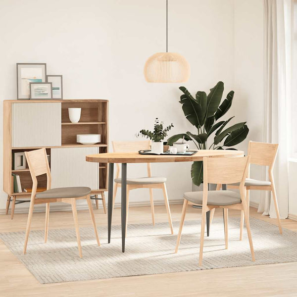 Massivholz Tischplatte Eiche Oval 140x60 cm