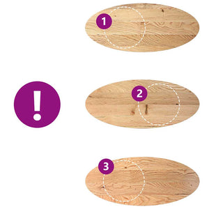 Massivholz Tischplatte Eiche Oval 140x60 cm