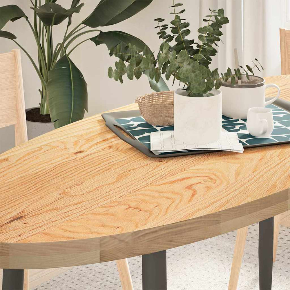 Massivholz Tischplatte Eiche Oval 140x60 cm