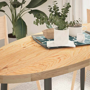 Massivholz Tischplatte Eiche Oval 140x60 cm