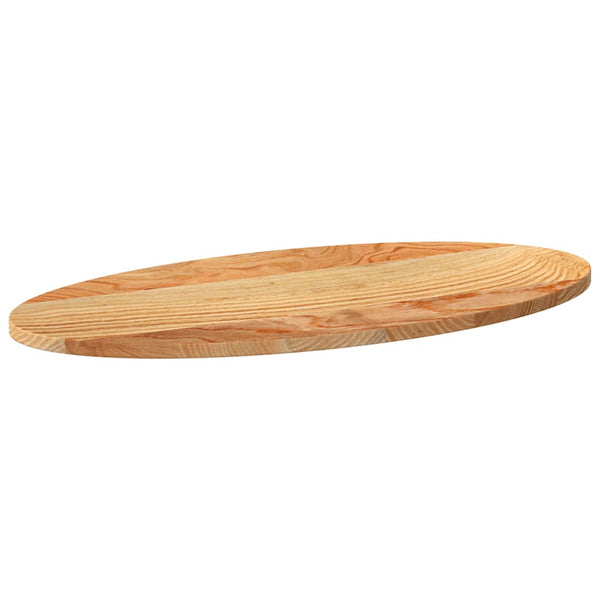 vidaXL Plateau de table Chêne massif marron clair 80x40x2 cm Ovale