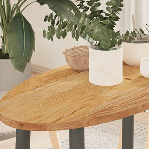 vidaXL Plateau de table Chêne massif marron clair 80x40x2 cm Ovale
