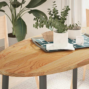 Eiche Tischplatte Hellbraun Oval 120x60 cm