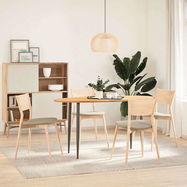 Tischplatte Massivholz Eiche Oval Hellbraun 140x60