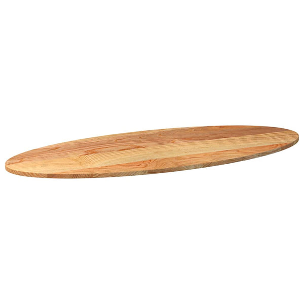 Tischplatte Massivholz Eiche Oval Hellbraun 140x60