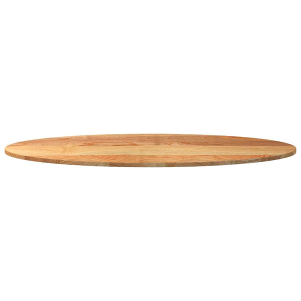 Tischplatte Massivholz Eiche Oval Hellbraun 140x60