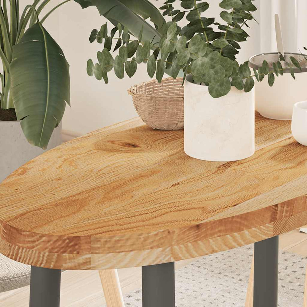 Tischplatte Eiche Massivholz Oval 80x40 cm