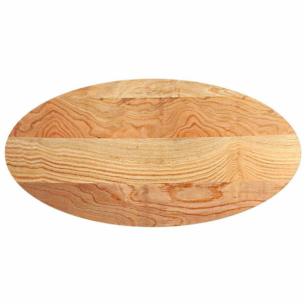 Tischplatte Massivholz Eiche Oval Hellbraun 120x60