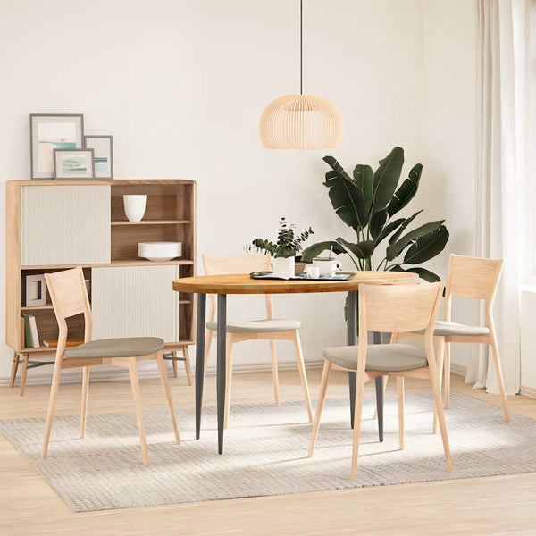 Tischplatte Massivholz Eiche Oval Hellbraun 120x60