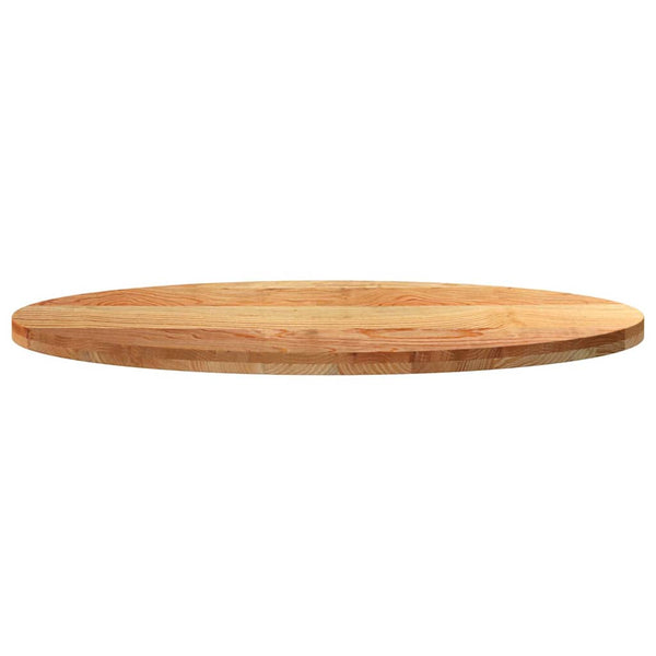 Tischplatte Massivholz Eiche Oval Hellbraun 120x60