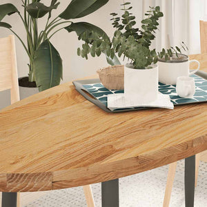 Tischplatte Oval Eiche Hellbraun 140x60 cm