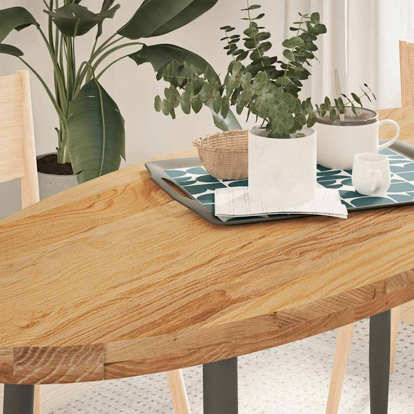 Tischplatte Oval Eiche Hellbraun 140x60 cm