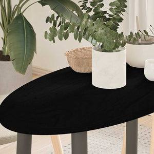 Tischplatte Oval Dunkelbraun 80x40 cm Eiche Massivholz