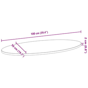 Tischplatte Dunkelbraun Eiche Oval 100x50 cm