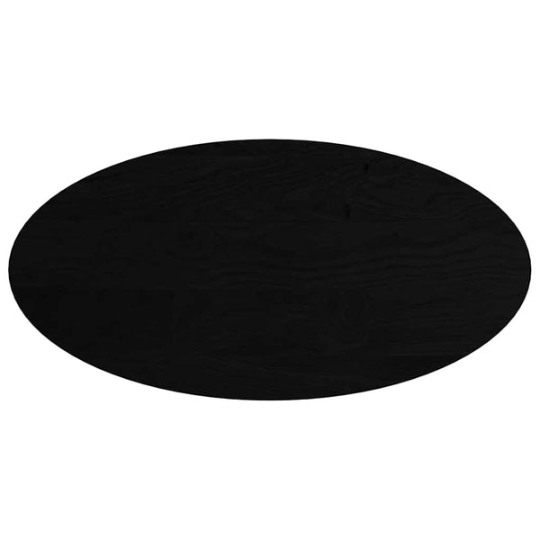 Tischplatte Oval Dunkelbraun 120x60 cm Eiche Massivholz