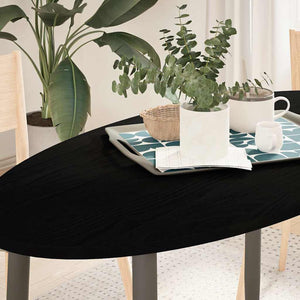 Tischplatte Oval Dunkelbraun 120x60 cm Eiche Massivholz