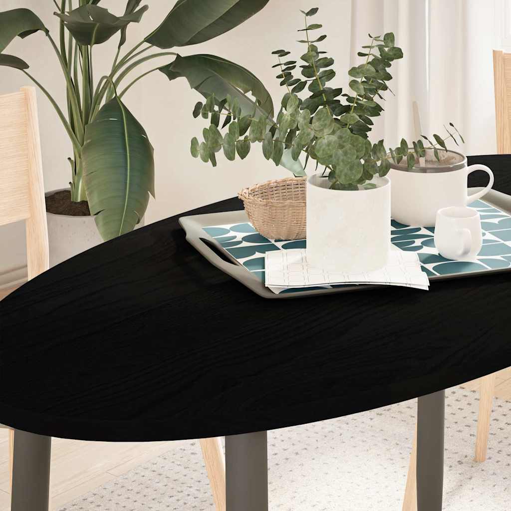 Tischplatte Oval Dunkelbraun 120x60 cm Eiche Massivholz