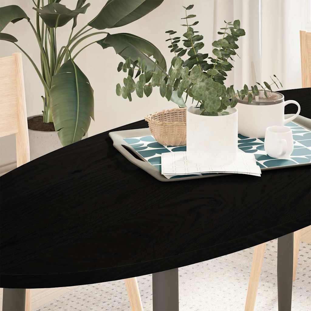 Tischplatte Dunkelbraun Eiche Oval 140x60 cm