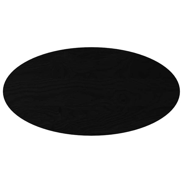 Tischplatte Oval Dunkelbraun 100x50 cm Eiche Massivholz