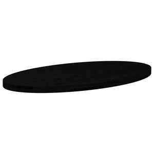 Tischplatte Oval Dunkelbraun 100x50 cm Eiche Massivholz