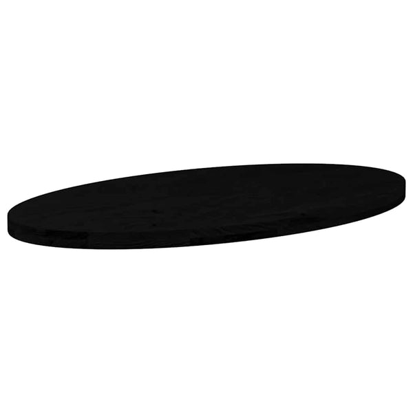 Tischplatte Oval Dunkelbraun 100x50 cm Eiche Massivholz