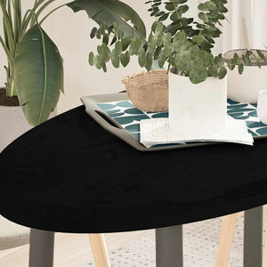 Tischplatte Oval Dunkelbraun 100x50 cm Eiche Massivholz