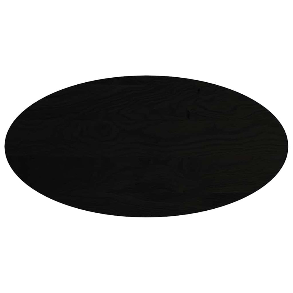 Tischplatte Dunkelbraun Oval 120x60 cm Eiche Massivholz