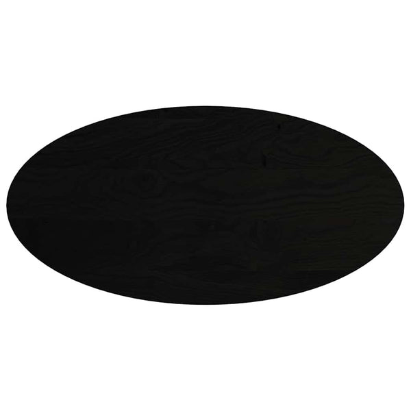 Tischplatte Dunkelbraun Oval 120x60 cm Eiche Massivholz