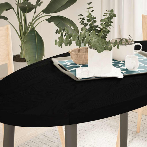 Tischplatte Dunkelbraun Oval 120x60 cm Eiche Massivholz