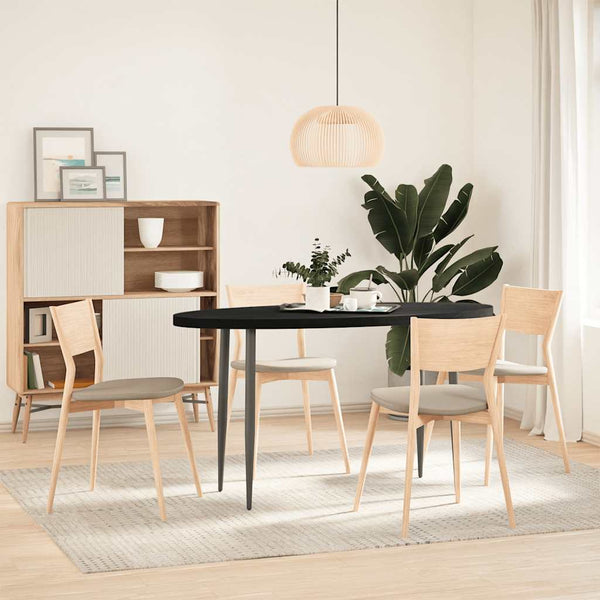 Dunkelbraune Tischplatte Oval 140x60 cm Eiche Massivholz