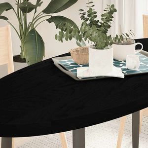 Dunkelbraune Tischplatte Oval 140x60 cm Eiche Massivholz