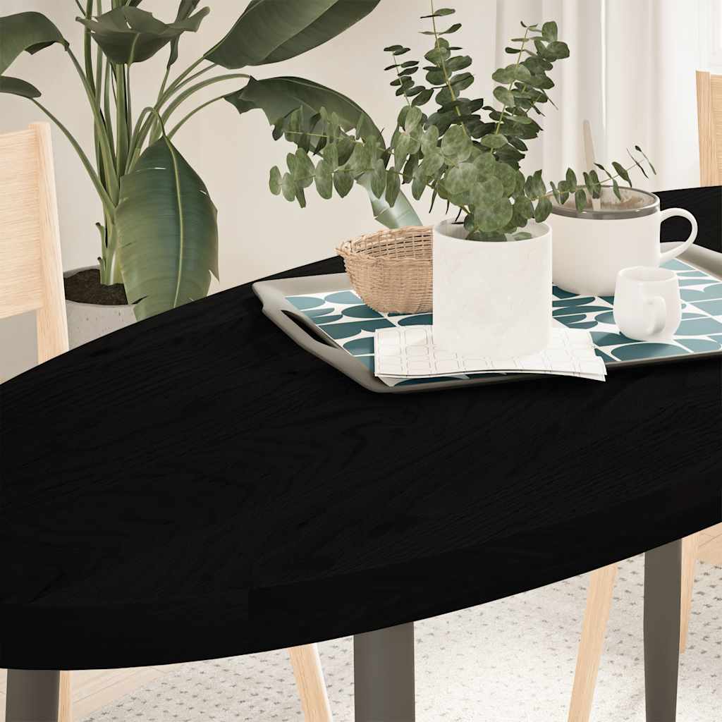 Dunkelbraune Tischplatte Oval 140x60 cm Eiche Massivholz