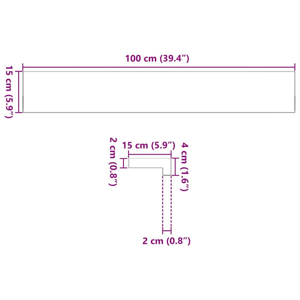 Eiche Fensterbänke Massivholz 100x15 cm, 2er Set