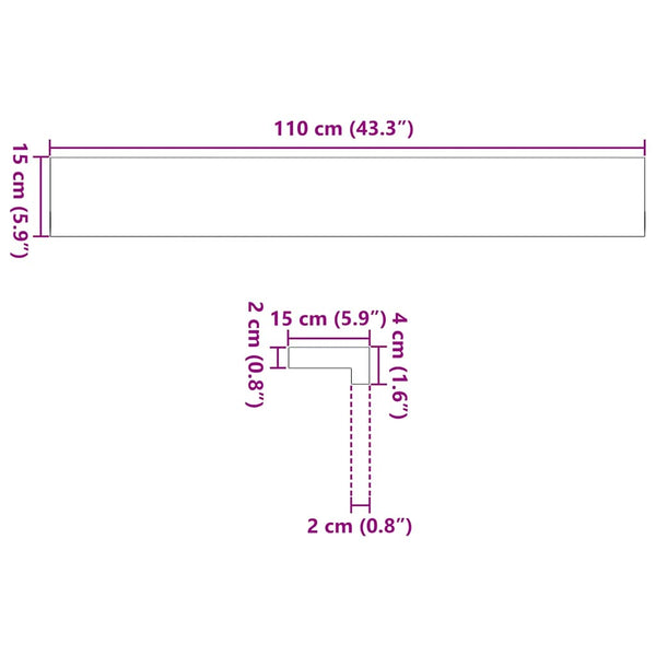 Eiche Fensterbänke Massivholz, 110cm, 2er Set