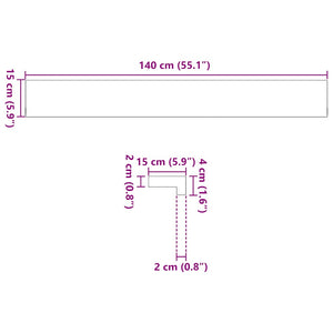 Eiche Fensterbänke Massivholz 140cm 2er Set