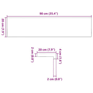 Eiche Fensterbänke Massivholz 90x20 cm, 2er-Set
