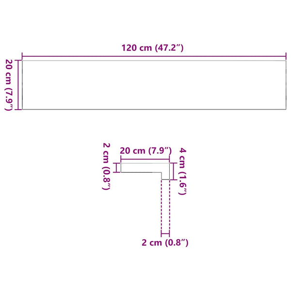Eiche Fensterbänke Massivholz 120 cm, 2er Set