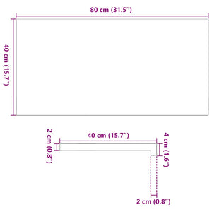 Eiche Fensterbänke, 80x40 cm, 2er Set