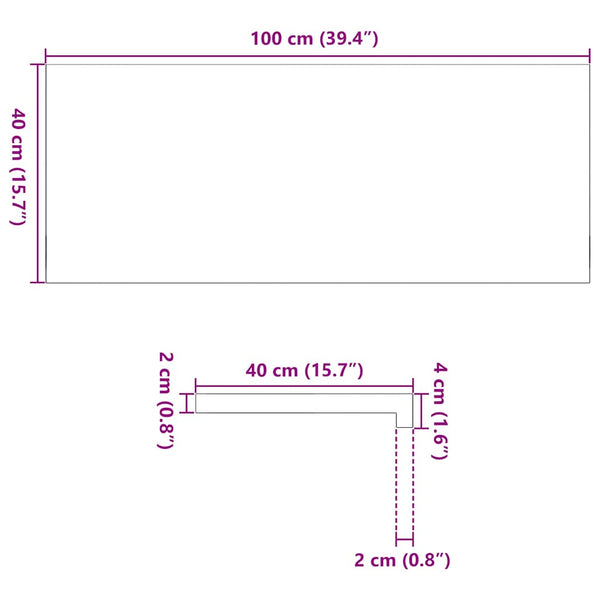 Eiche Fensterbänke Massivholz 100x40 cm, 2er Set
