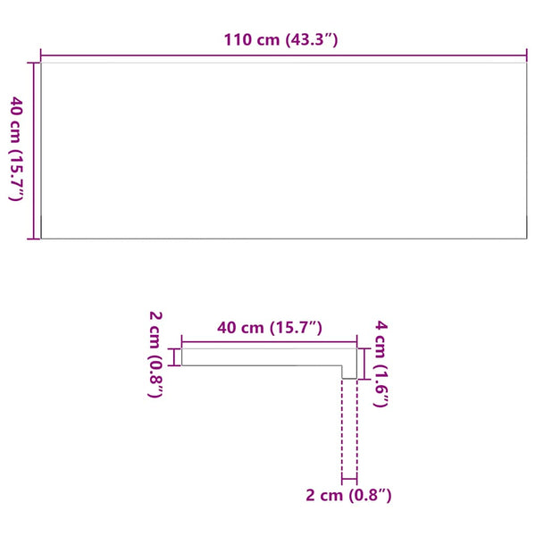 Eiche Fensterbänke Massivholz 110x40cm, 2er Set