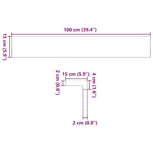 Eiche Fensterbänke, Hellbraun, 100cm, 2er Set