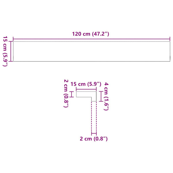 Eiche Fensterbänke, 120 cm, 2er Set