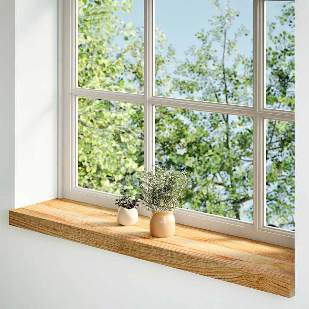 vidaXL Window Sills 2 pcs. Light Brown 100x20x2 cm Solid Oak Wood