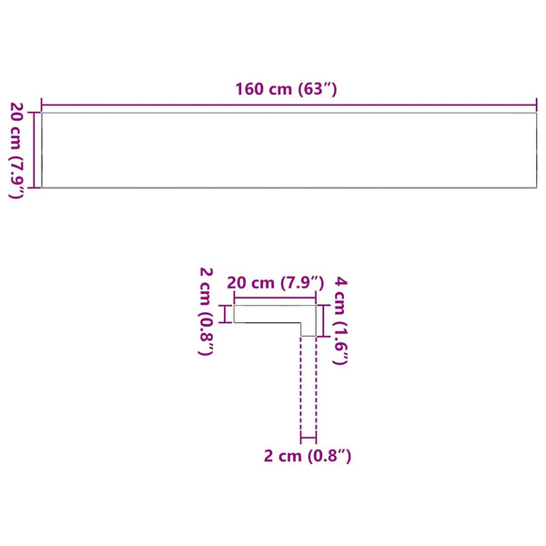 Eiche Fensterbänke, 160cm, 2er Set