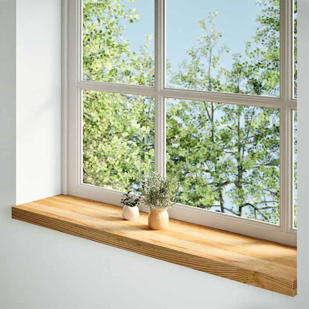 vidaXL Window Sills 2 pcs. Light Brown 100x25x2 cm Solid Oak Wood
