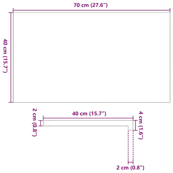 Eiche Fensterbänke Hellbraun 70x40 cm 2er Set