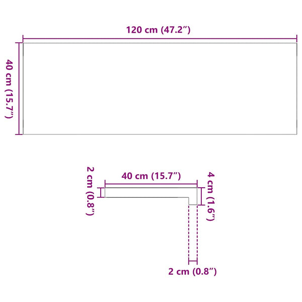 Eiche Fensterbänke Hellbraun 120x40cm 2er Set
