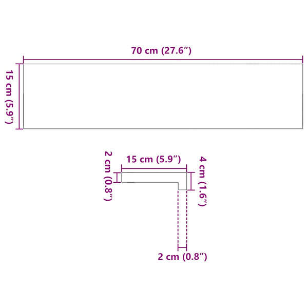 Eiche Fensterbänke Dunkelbraun 70x15 cm (2 Stk.)