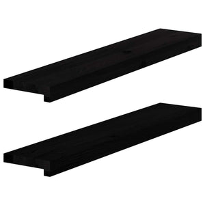 Dunkelbraune Fensterbänke, 80x15 cm, 2er Set